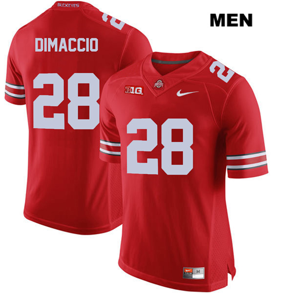 Ohio State Buckeyes Men's Dominic DiMaccio #28 Red Authentic Nike College NCAA Stitched Football Jersey QP19W87ZS